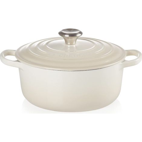 Cocotte ronde en fonte émaillée avec couvercle, 20 cm, 2,4 L, Meringue (1/5)