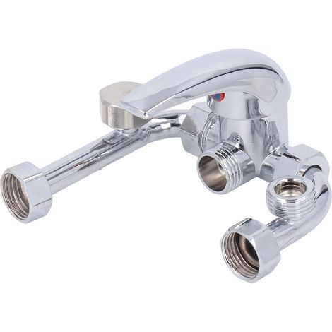 Robinet mélangeur en cuivre pour chauffe-eau électrique, montage en surface, coude en U, interrupteur eau chaude/eau froide, robinet de douche, entrée d'eau, pièces universelles G1/2 po (1/5)