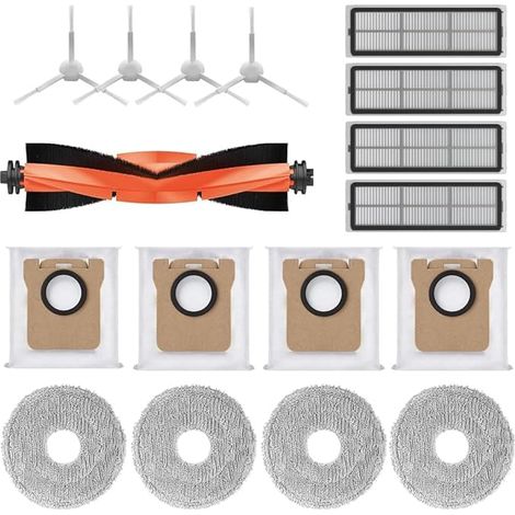 Accessoires pour aspirateur robot, compatibles avec les aspirateurs robots Xiaomi X10+ et X20+, comprenant : 1 brosse principale, 4 sacs à poussière, 4 lingettes de nettoyage, 4 brosses latérales et 4 (1/5)