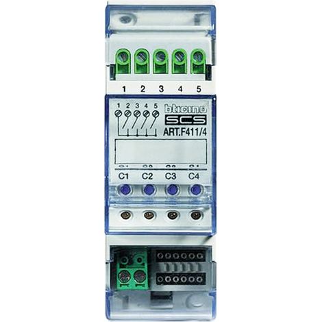 Legrand F411/4 Actuador 4 relés blanco 2 módulos DIN