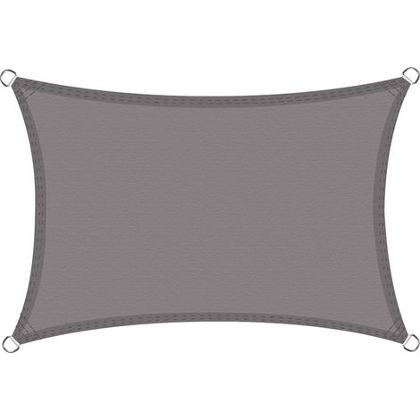 Voile d'ombrage Rectangulaire, Résistant et Respirant pour Jardin Terrasse Camping Fête Piscine, Anti UV, avec Corde (2x3m, Gris) (1/2)