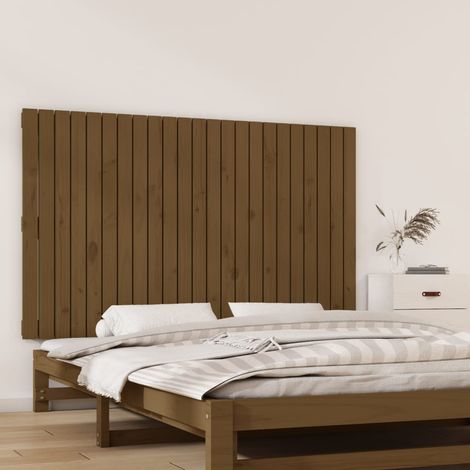 Tête de lit murale,Panneau de lit,Décoration murale Marron miel 147x3x90 cm Bois massif de pin XZZ99104 (1/5)