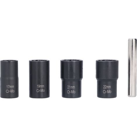 5-teiliges Radmuttern-Steckschlüssel-Set – Praktisch, effizient, hochhart, langlebig, mit Drehmechanismus für abgenutzte, rostige Muttern (1/5)