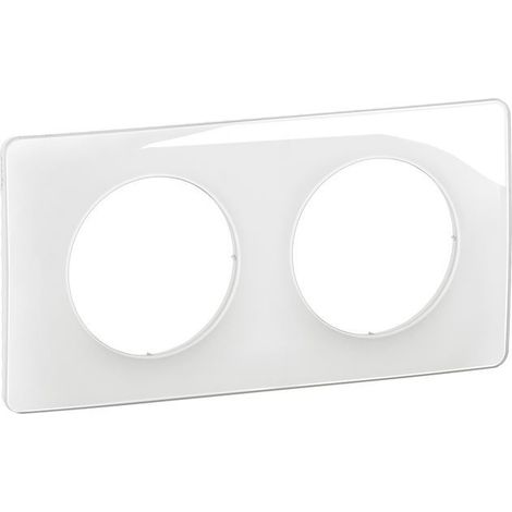 Legrand – Plaque Céliane 2 postes – Blanc émaillé – Système de rattrapage intégré – Montage vertical/horizontal – Compatible avec mécanismes Céliane