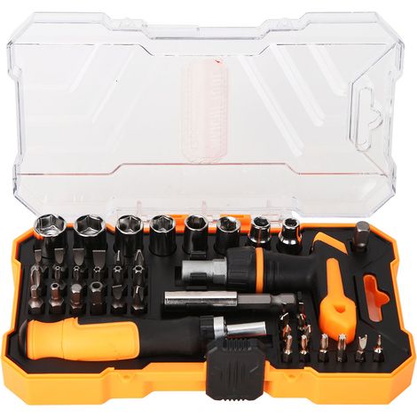 42 pièces tournevis embouts douilles kit fente croix étoile carré hexagonale magnétique (1/5)
