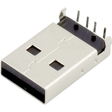Connfly DS1097-BN0 USB A Stecker Rechtwinkliger Typ Stecker, Einbau horizontal Inhalt: 1 St.