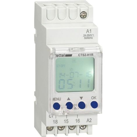 LETTEL - Horloge hebdomadaire ou journalière - 1 canal - 1 relais 16A - tension 230V. - CTS2-H1L