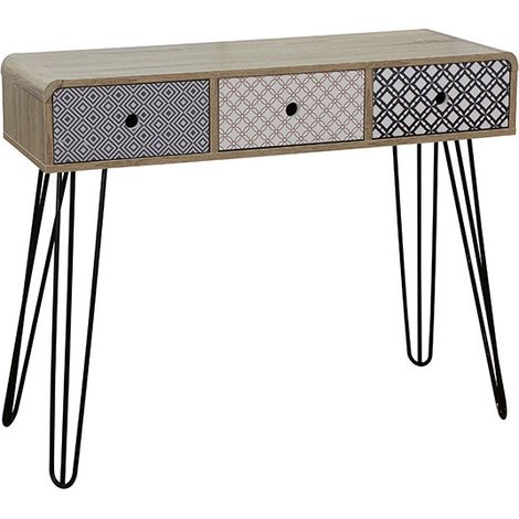 Console style scandinave chêne/imprimé Mayline