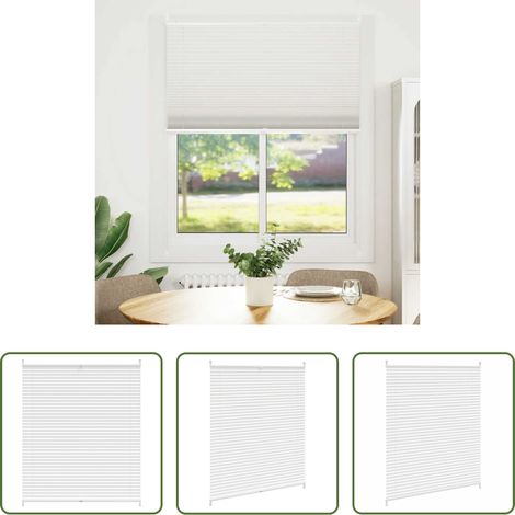 Protection solaire -  Store plissé 110x125 cm Blanc (1/5)