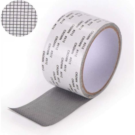 Ruban Adhesif Reparation Moustiquaire - Patch Repare Moustiquaire Réparation de Fenêtre Kit de Moustiquaire Adhesive Reparation Réparer Moustiquaire 5 x 2m (gris)-- (1/5)