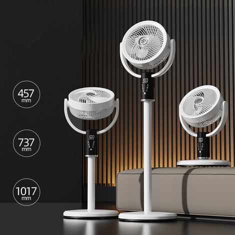 Ventilateur sur Pied Silencieux avec Télécommande, Ventilateur sur Pied Réglable en 3 Hauteur, 8 Vitesses,Minuterie 8H, Veilleuse 3 Niveaux (1/5)