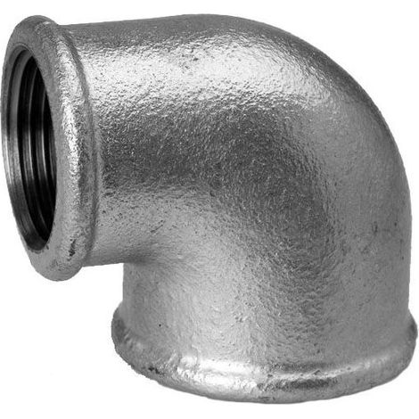 Hermann Schmidt Temperguss Red angle 3/4&quot x 2000 /2&quot filetage intérieur, 90 degrés, galvanisé