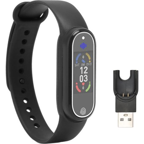 Bracelet anti-moustique ultrason avec affichage météo, heure et surveillance tension artérielle, noir (1/5)