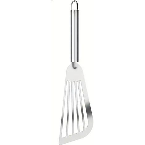 Spatule à poisson professionnelle en acier inoxydable avec manche ovale, idéale pour retourner le poisson, la viande et les œufs. Compatible lave-vaisselle, 29 cm.