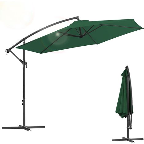 Randaco Sonnenschirm 3m Grün – Natürlicher Sonnenschutz für Garten, Rasen & Balkon