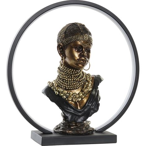 DKD Home Decor Résine Africaine Noir Cuivre 35.5 cm (1/4)