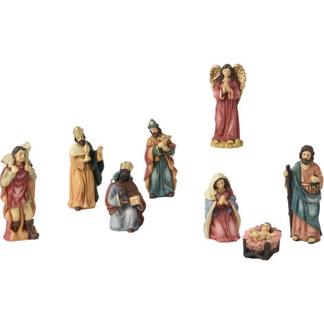 Set natività poliresina 8 pz h. 9 cm