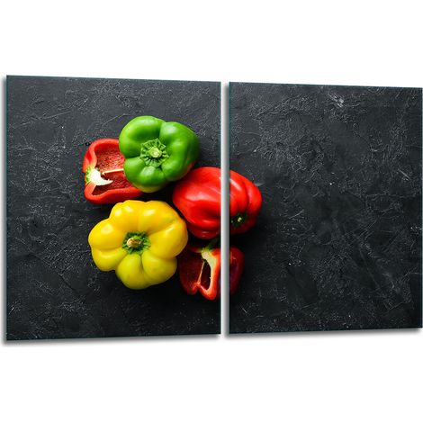 2 plaques de protection en verre pour cuisinière 40x52 Pepper (1/5)