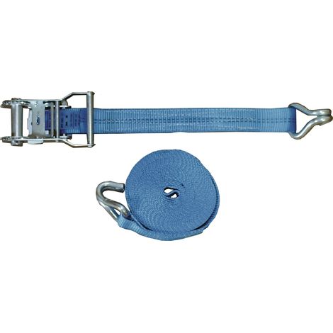 Sangle d'arrimage DIN EN 12195-2 L.6m L.35mm avec cliquet+crochet pointu LC U 2000 daN TECWERK (1/3)