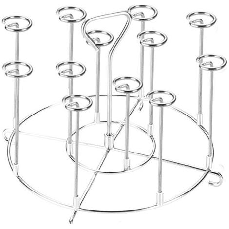 Grille Air Fryer avec 12 Brochettes, Inoxydable Grille Accessoires pour Friteuses Ronde Supports de Friteuse Air Comprimé Verticale AirFriteuse Rack, Réutilisable Barbecue Grilles Accessories (1/5)
