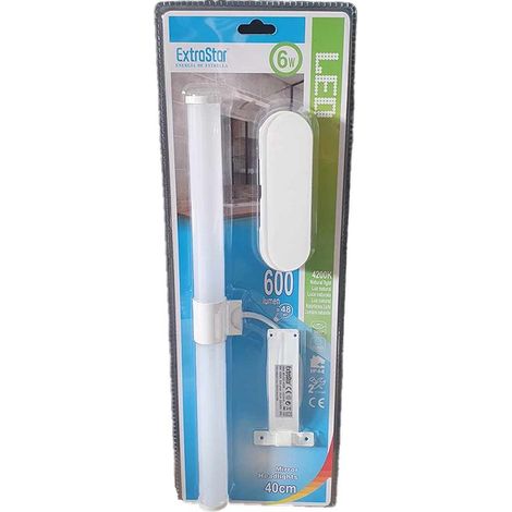 Lampada LED da Specchio Faretti Tubolare da Bagno 6W Luce 360 gradi Bianco Naturale 4200K 600lm IP44 Lunghezza 40cm