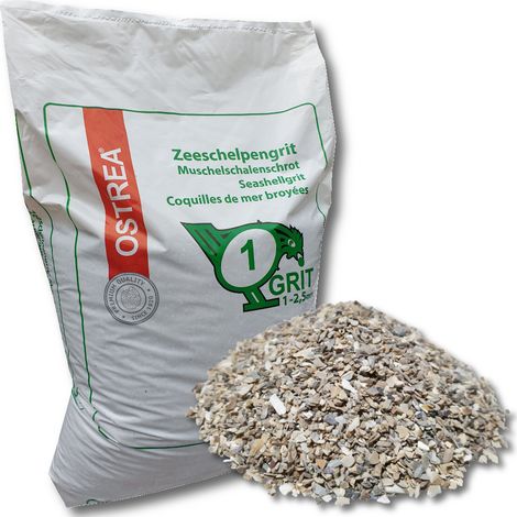 OSTREA Muschelschalengrit 1 - 2,5 mm 25 kg Gr 1 Muschelgrit Muschelschot Grit