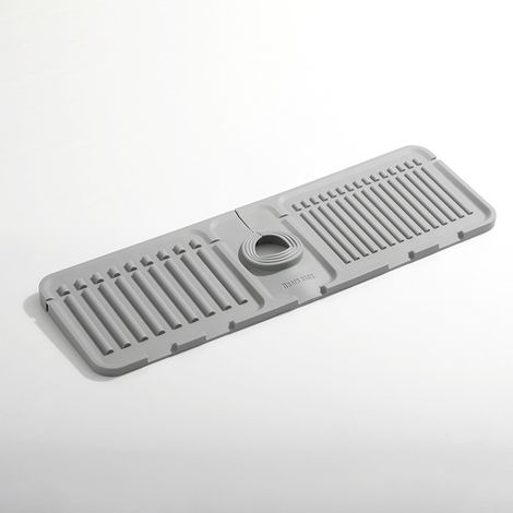 [MAI UTILIZZATO]  Tappetino per lavello da cucina grigio, protezione pieghevole per lavello, tappetino di scarico in silicone adatto per piani di lavoro di cucina e bagno, impermeabile e antispruzzo