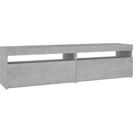 vidaXL Muebles de TV con luces LED 2 unidades gris hormigón 75x35x40cm (1/2)