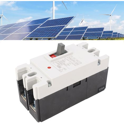 Disjoncteur à boîtier moulé CC 1000 V, 2 pôles, interrupteur de protection de batterie, sectionneur MCCB, interrupteur principal de panneau solaire ZYM1PV-250 125 A (1/5)