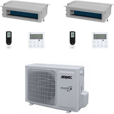Aermec Climatizzatore Dual Split Canalizzato MPG/D 9+12 con MPG520 R-32 Inverter Comando Incluso Classe A++
