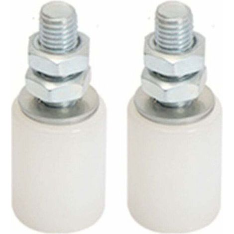 2 poleas para puertas correderas con rodillos giratorios y rodamientos de bolas, placa guía de nailon resistente a la corrosión para puertas de granero - KZQ