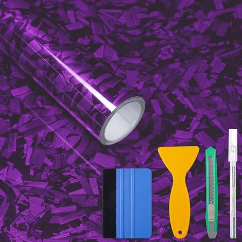 Vinyle adhésif Forged Carbon violet brillant 150x30cm, sans bulles (1/5)