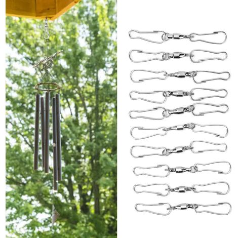 Ich verkaufe 10 kleine, um 360° drehbare Windspielhaken/Ornamente aus Edelstahl. (1/5)