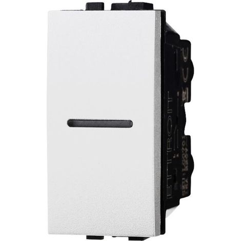 Serie Civile ETTROIT Bianco Compatibile Con Bticino Living Light (Interruttore Assiale 1P)