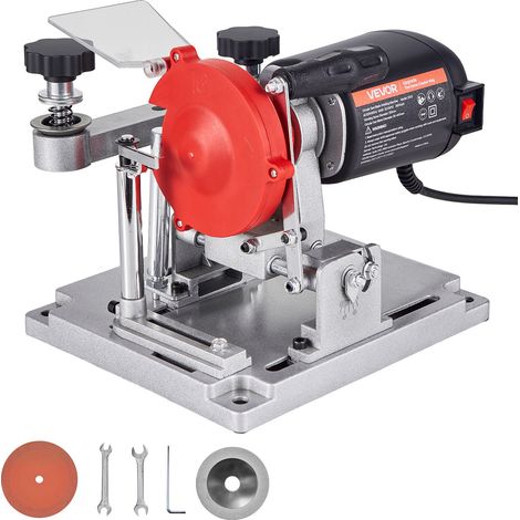 Affûteuse de Lame de Scie Circulaire 140 W Machine à Affûter Lames de Scie Circulaire Électrique 90-400 mm pour Affûtage Angle Inclinable 5700 tr/min avec Meule Céramique et Diamantée 100 mm (1/5)