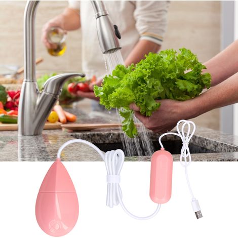 Lave-vaisselle à ultrasons avec arrêt automatique après 15 minutes, compatible USB, pour fruits et légumes, rose (1/5)