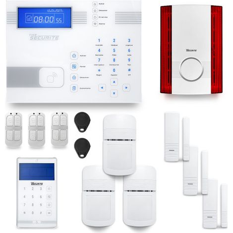 Alarme maison sans fil SHBi21 GSM/IP – Double connexion mobile et internet – 32 zones sans fil – Installation facile sans câbles – Tike Sécurité (1/4)