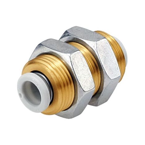 Raccord union de cloison SMC KQ2 vers Enfichable, 3,2 mm Enfichable, 3,2 mm ( Prix pour Sachet de 10 )