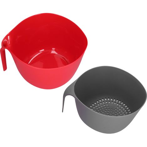 Passoire en plastique 2 en 1, double couche détachable, grande capacité, haute durabilité, non toxique (1/5)