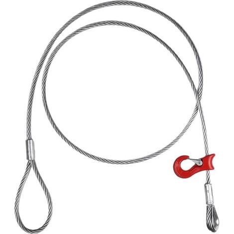 Câble de débardage 5m 14mm Acier Galvanisé avec Crochets Coulissants pour Troncs Debout ou Couchés Usage Forestier