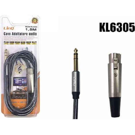 Trade Shop - AUDIO ADAPTER KABEL 1.5MT MIKROFON XLR WEIBLICH ZU TRS MÄNNLICH 6.35MM KL6305 - (1/4)