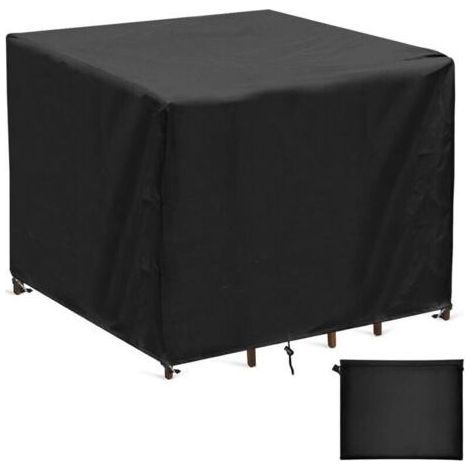 Housses Table de Jardin, 420D Oxford Carre Housse Salon de Jardin Imperméable, Résistance au Vent, Bache Protection Carre Table Jardin Exterieur,90x90x90cm (1/4)
