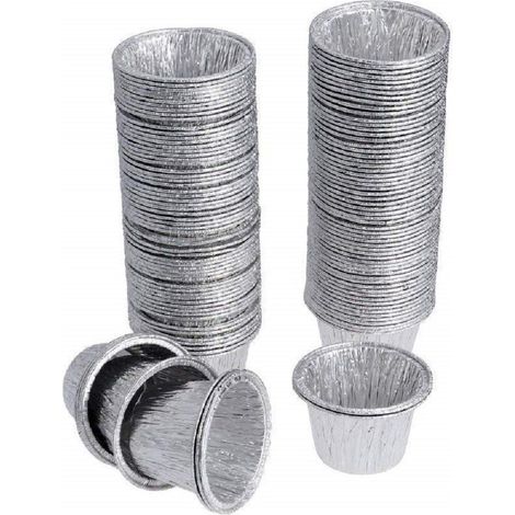 TrAdE Shop Traesio - Pirottini Stampi Alluminio 20pz Vaschette Monouso Per Muffin Budino Dolci Tortino - (1/2)