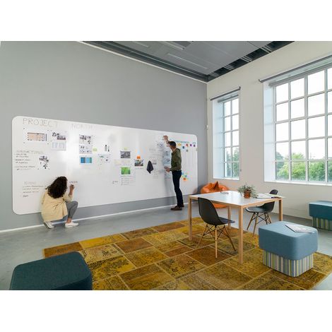 Smit Visual Design tableau blanc sans cadre - 198x490 cm - 5 panneaux (1/5)