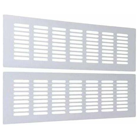 Grille de ventilation rectangulaire en aluminium 30 cm – Pour cuisine, salle de bain, garage – Installation facile avec trous pré-percés – Lot de 2 pièces (1/5)