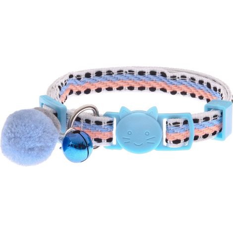 Collare modello Bohemian con fantasia e pon pon per gatti - Rosa (1/5)