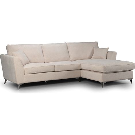 Canapé d'angle Bonita droit tissu beige (1/3)