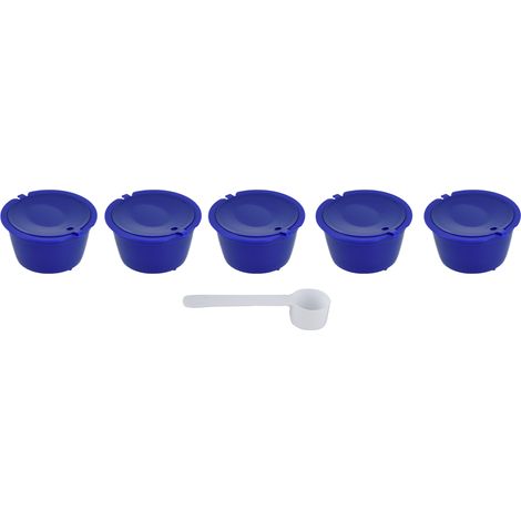 5-teiliges wiederverwendbares 50-ml-Kaffeefilterset mit Löffel für Dolce Gusto Maschinen – Königsblau (1/5)