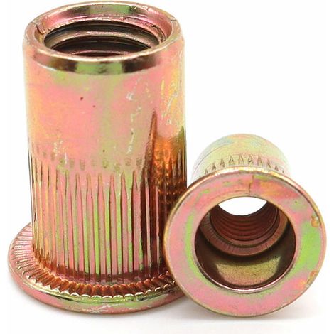Lot de Ecrous de Rivet Insert Filetage Métrique en Acier au Carbone Zingué (M3 × 100pcs)or,Lilaris (1/5)