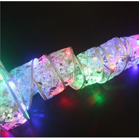 Guirlande Lumineuse LED - Décoration De Noël Pour Arbre Porte Jardin Intérieur - Ruban En Dentelle 10 M - 3 Piles AA (1/2)